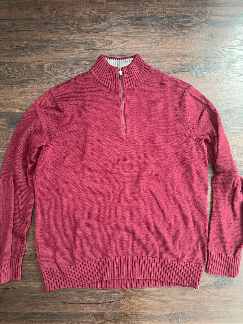 Eddie Bauer Men's Quarter-Zip XLT Sweater - Burgundy